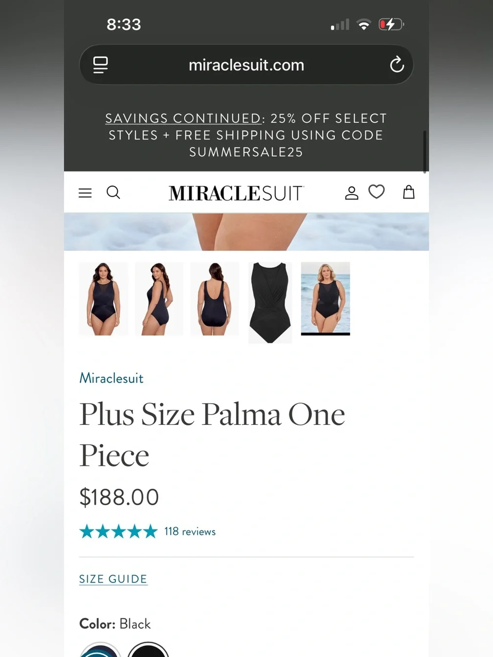 Miraclesuit Black One Piece Swimsuit Size 24W Illusionists Palma Resortwear